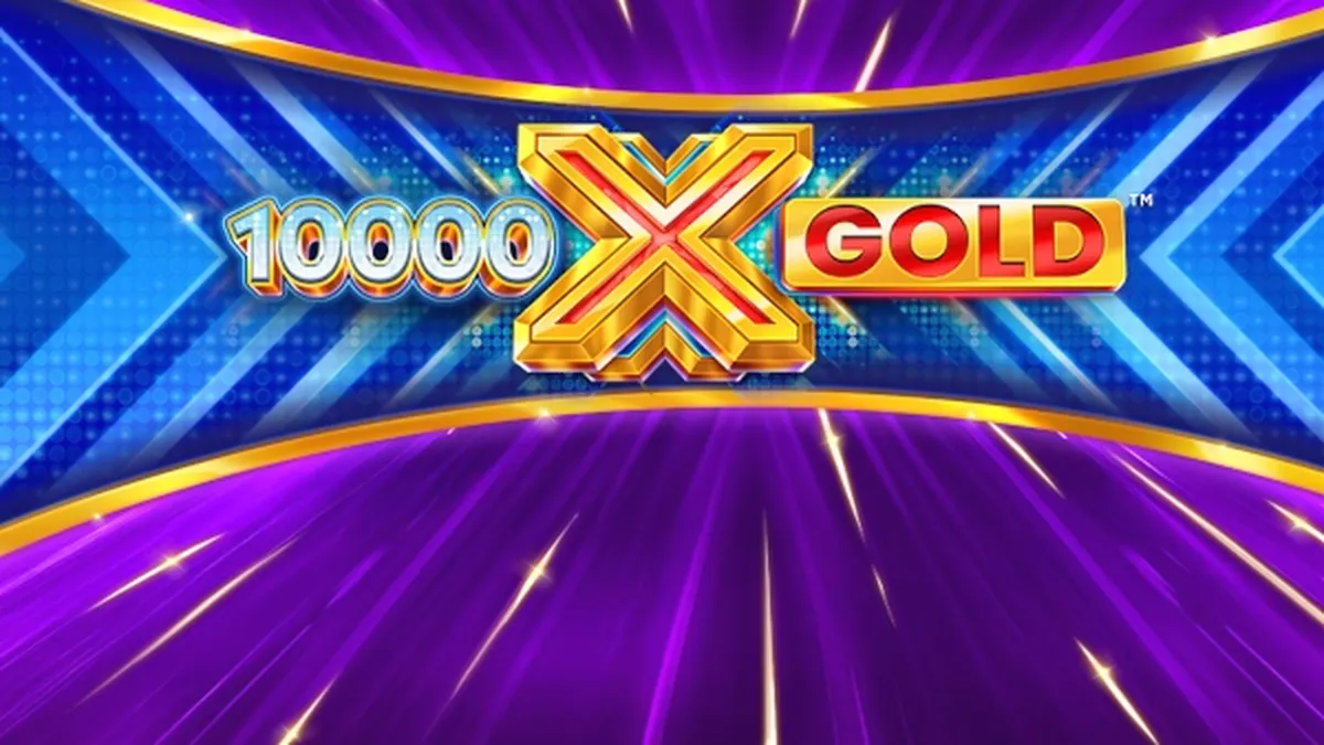 10,000 X Gold স্লট গেমের ইন্টারফেস এবং গোল্ডেন থিম