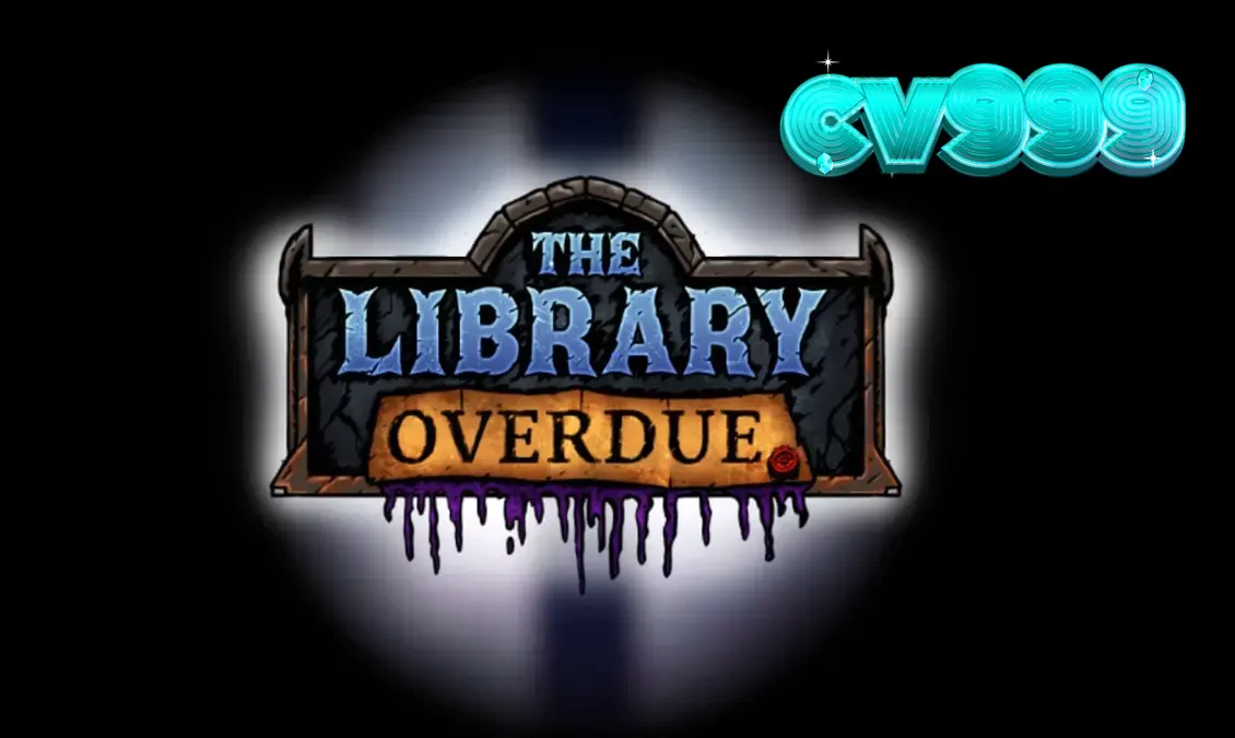 The Library Overdue slot game interface featuring gothic horror elements